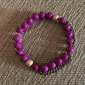 The Lace Project Purple Beaded Bracelet